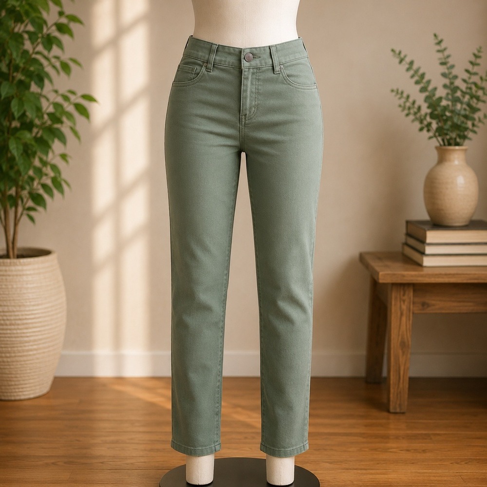 LC Lauren Conrad Skinny Pants Womens 4 Olive Green Mid Rise Stretch Casual